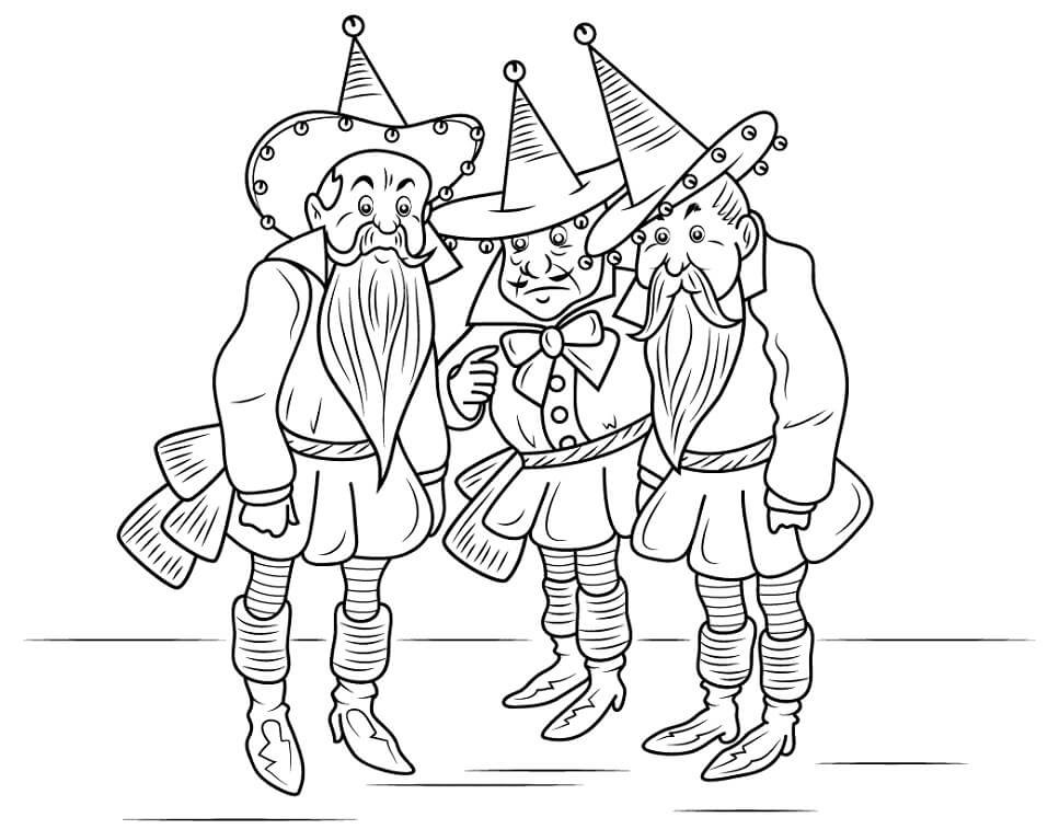 Dibujo de Mago de Oz Munchkins para Colorear y Imprimir