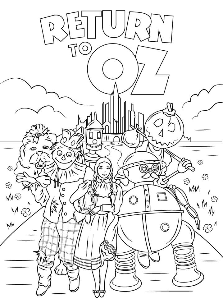 Dibujo de Regreso a Oz para Colorear y Imprimir