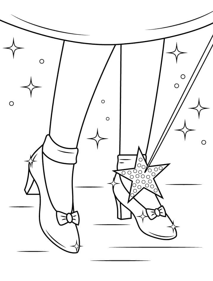 Dibujo de Zapatos de Rubí para Colorear y Imprimir