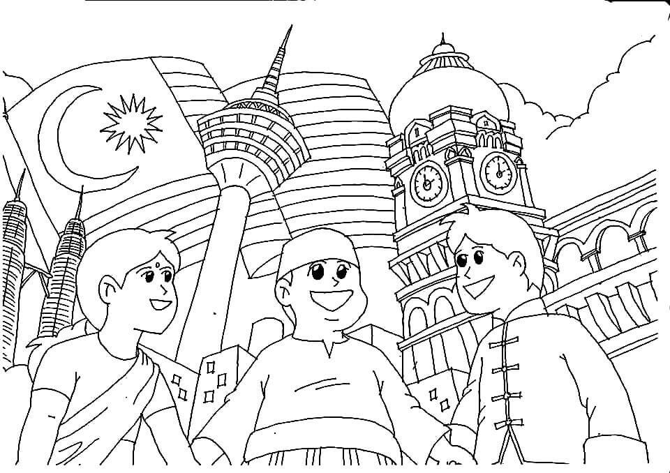 Dibujo de Malasia 3 para Colorear y Imprimir