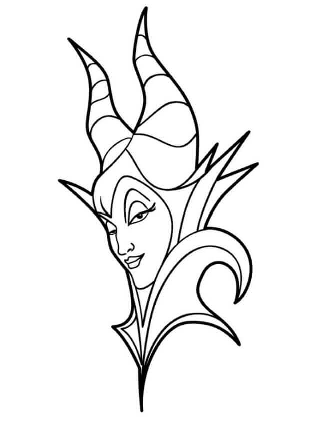 Dibujo de Cabeza Maléfica para Colorear y Imprimir