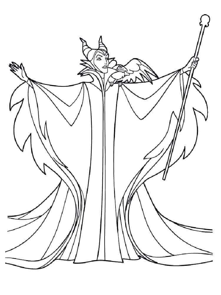 Dibujo de Maléfica de Cartoon para Colorear y Imprimir