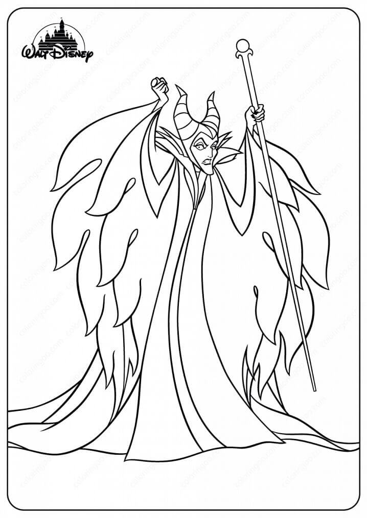 Dibujo de Maléfica Enojado para Colorear y Imprimir