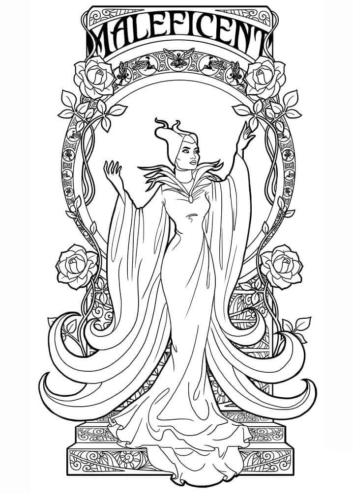 Dibujo de Maléfico Malvado para Colorear y Imprimir