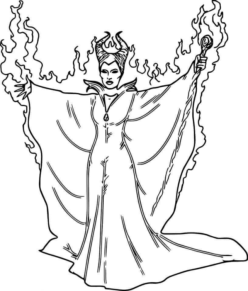Dibujo de Poder de Maléfica para Colorear y Imprimir