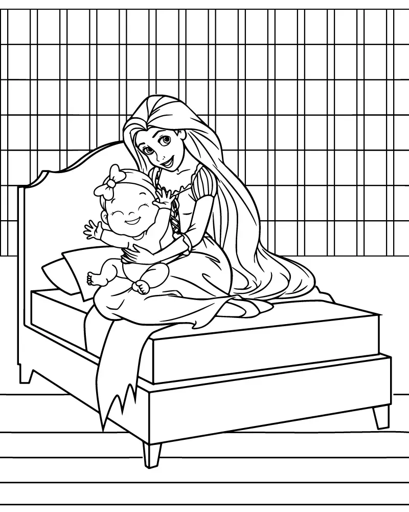 Dibujo de Imgi 10 Mom And Daughter Cartoonpng para Colorear y Imprimir