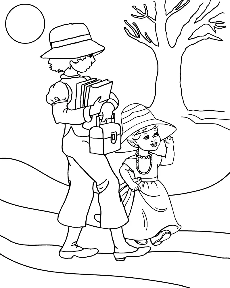 Dibujo de Imgi 6 Mom And Daugher Walkingpng para Colorear y Imprimir