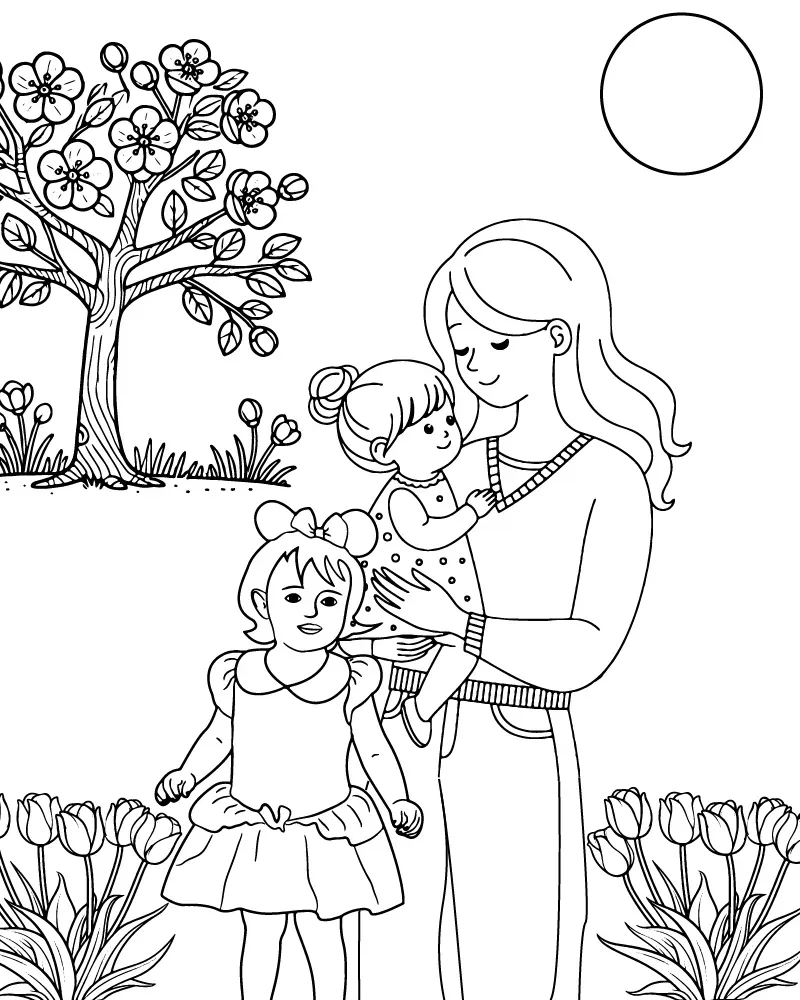Dibujo de Imgi 10 Cute Baby And Mother Coloring Pagepng para Colorear y Imprimir