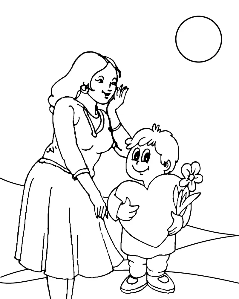 Dibujo de Imgi 12 Cute Mom And Child Coloring Pagepng para Colorear y Imprimir
