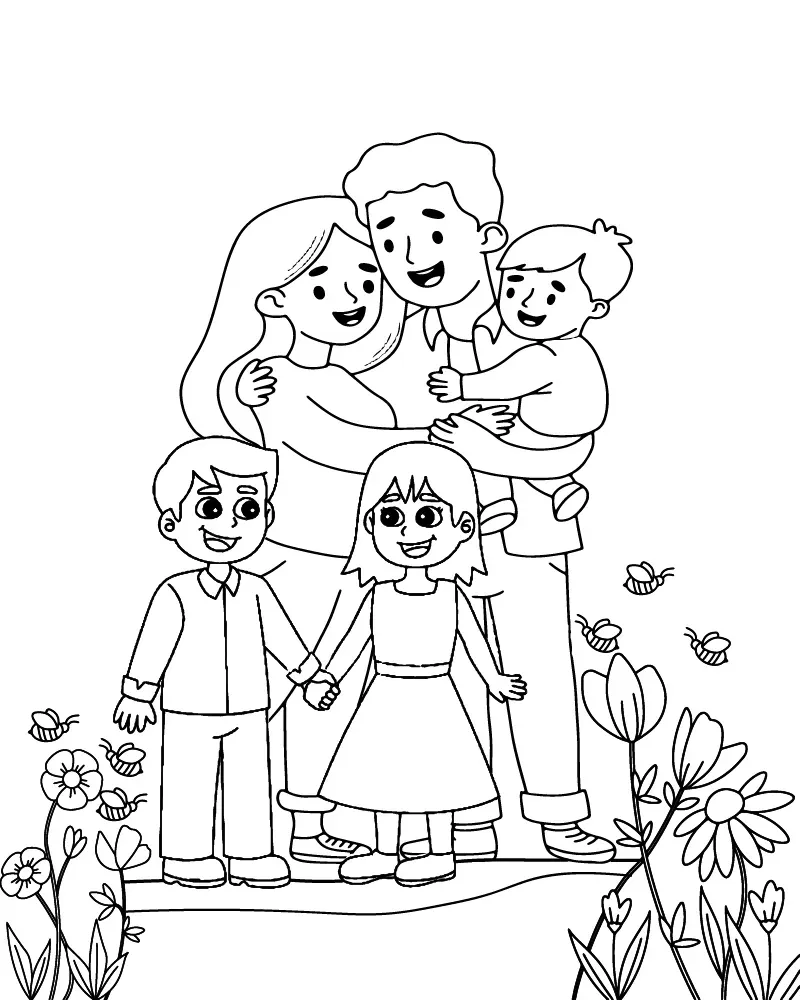 Dibujo de Imgi 13 Free Happy Family Coloring Pagepng para Colorear y Imprimir