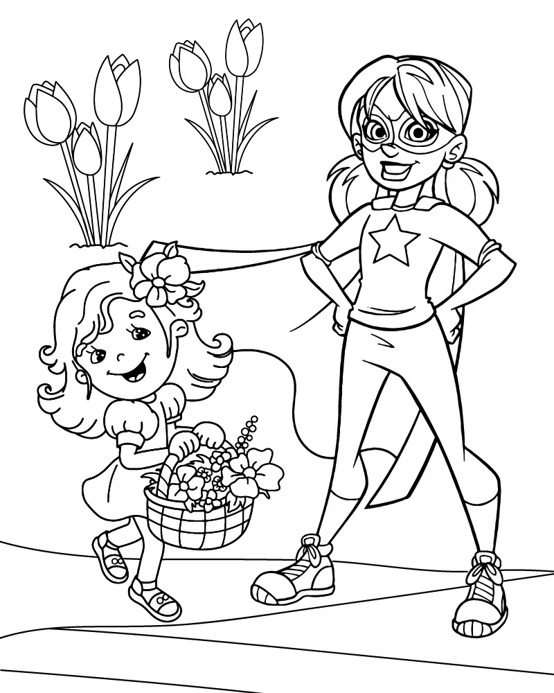 Dibujo de Imgi 16 Cute Mom Superhero Coloring Pagepng para Colorear y Imprimir