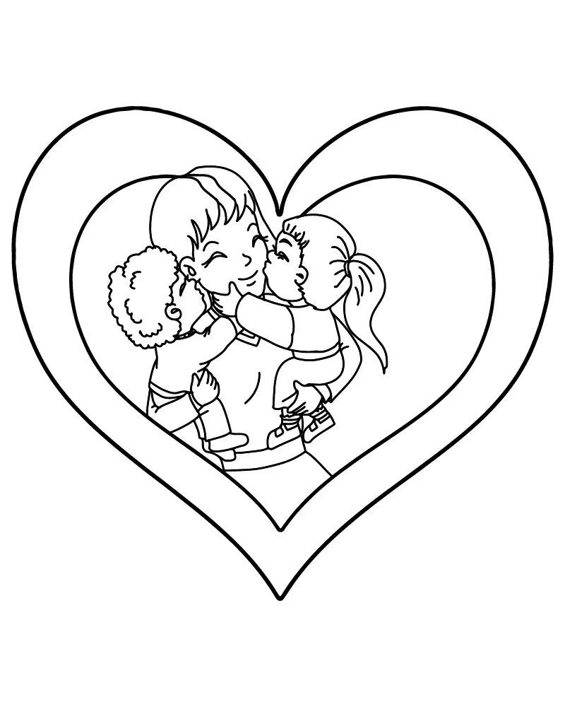 Dibujo de Imgi 19 Cute Mom With Hearts Coloring Pagepng para Colorear y Imprimir