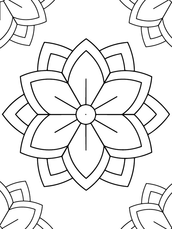 Dibujo de Easy Mándala Coloring Pages para Colorear y Imprimir