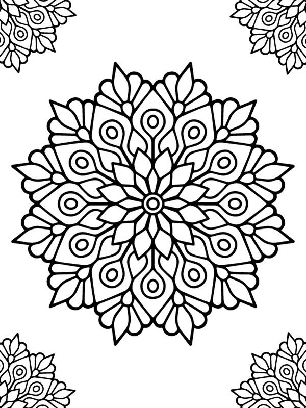Dibujo de Flower Mándala Coloring Pages For Kids para Colorear y Imprimir