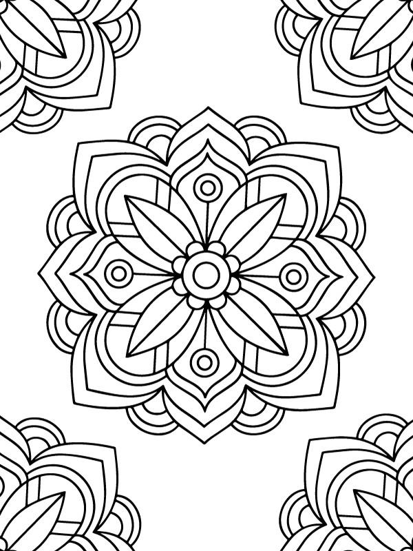 Dibujo de Monochrome Mándala Coloring Pages para Colorear y Imprimir