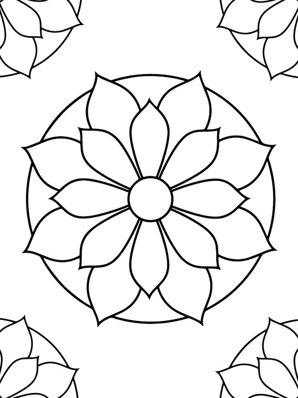 Dibujo de Simple Mándala Coloring Page para Colorear y Imprimir