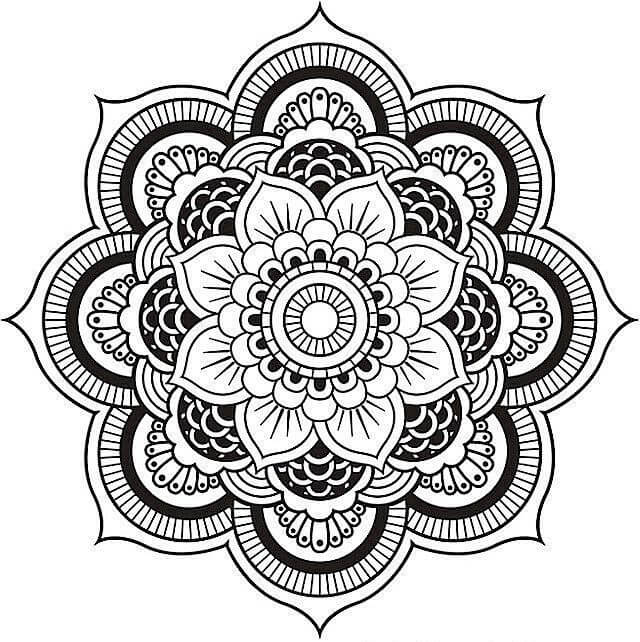 Dibujo de Grandes Mandalas para Colorear y Imprimir