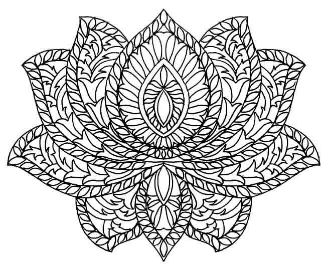 Dibujo de Lotus Hermoso Mándala para Colorear y Imprimir