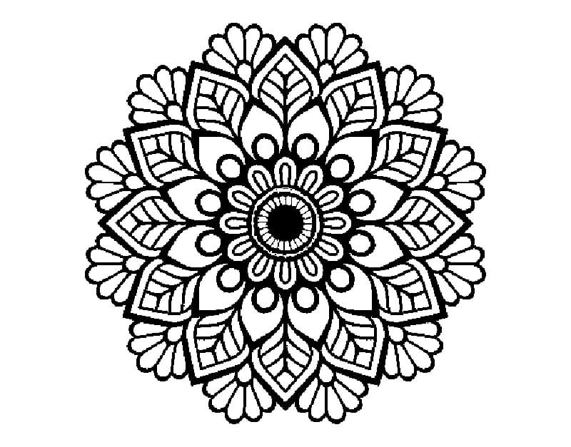 Dibujo de Mandalas de Flores para Colorear y Imprimir