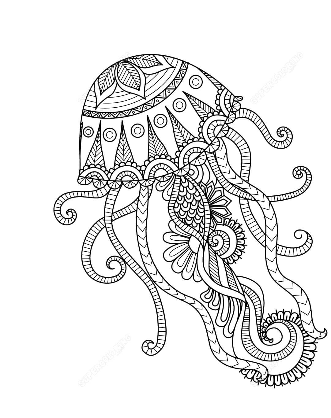 Dibujo de Medusas Hermosas para Colorear y Imprimir