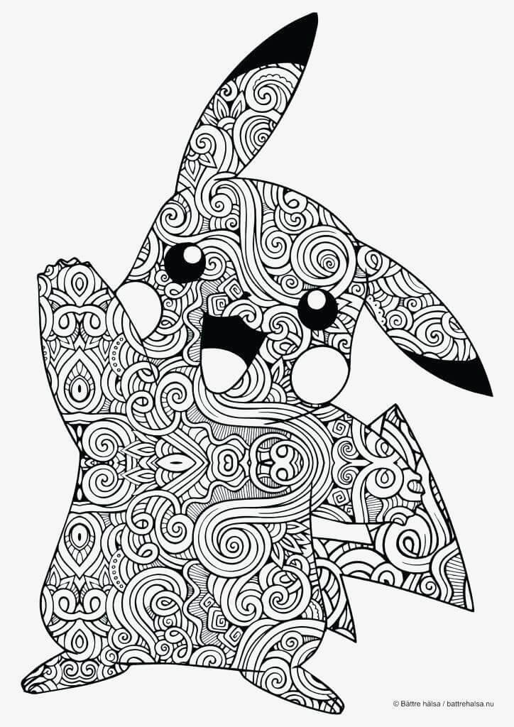 Dibujo de Pikachu Divertidos Mandalas para Colorear y Imprimir