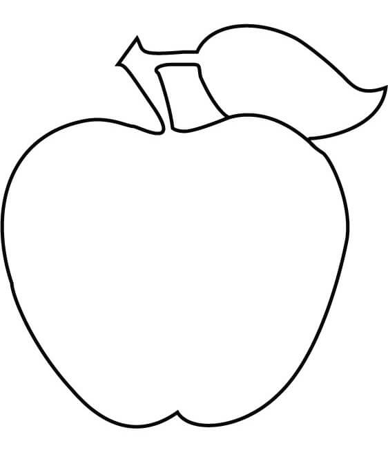 dibujo contorno de manzana para colorear