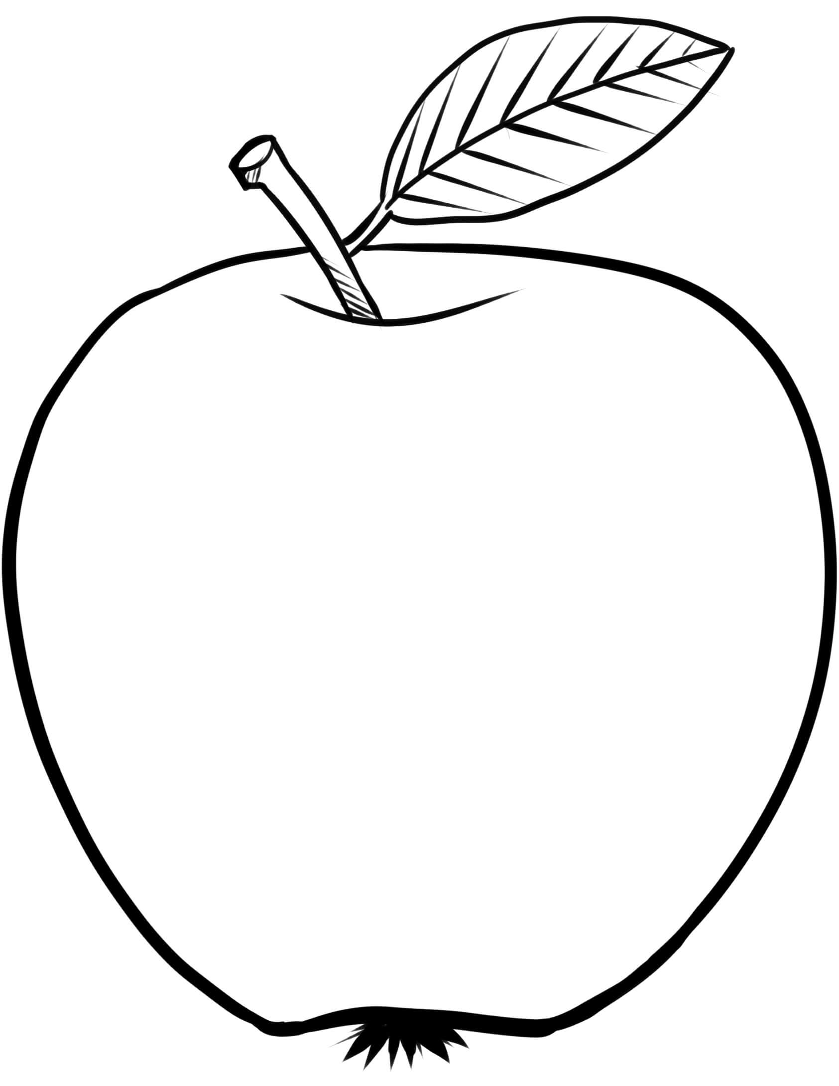 dibujo descargar gratis de manzana para colorear