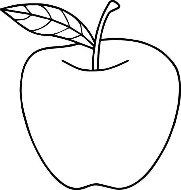 dibujo diseno libre de manzana para colorear