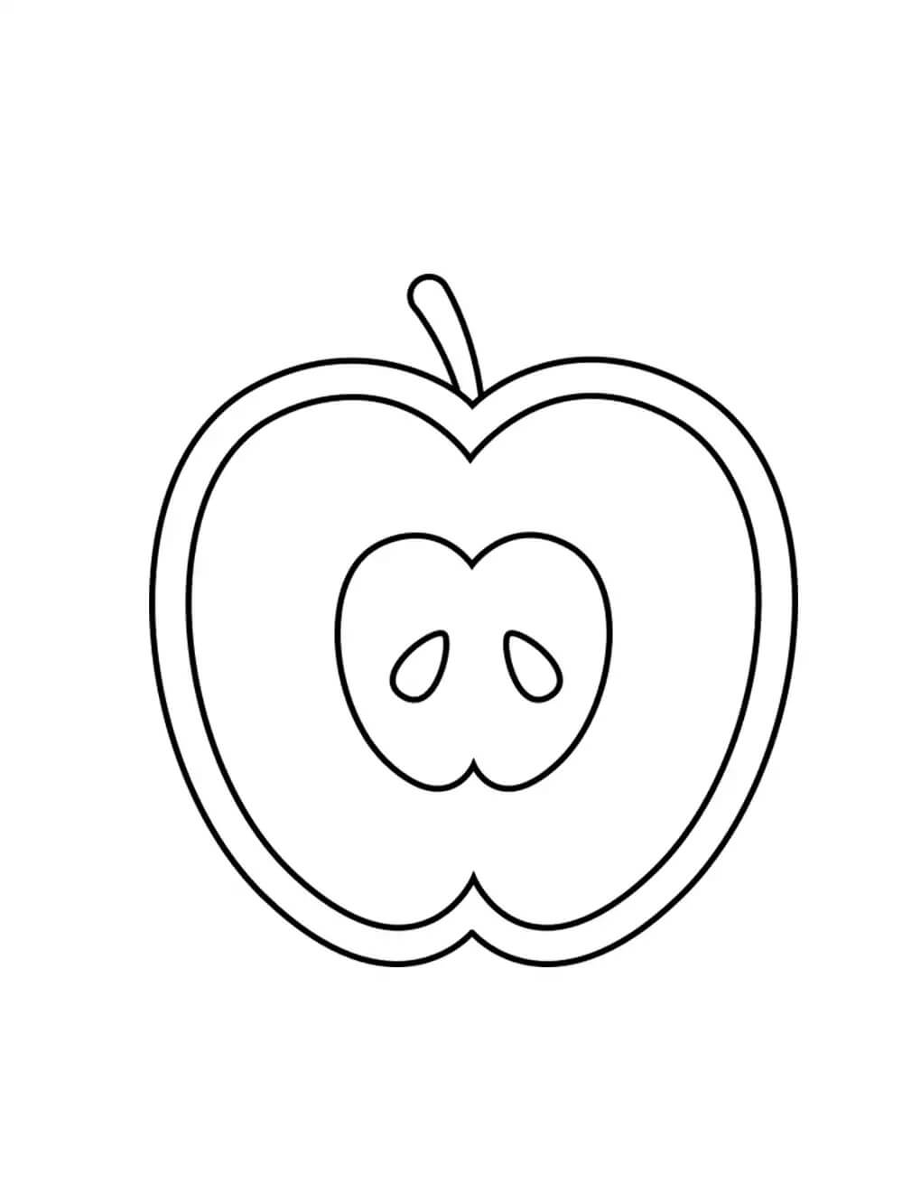 dibujo etiqueta engomada de la manzana para colorear
