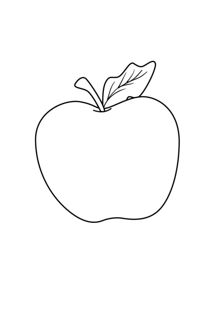 dibujo hermosa manzana para colorear