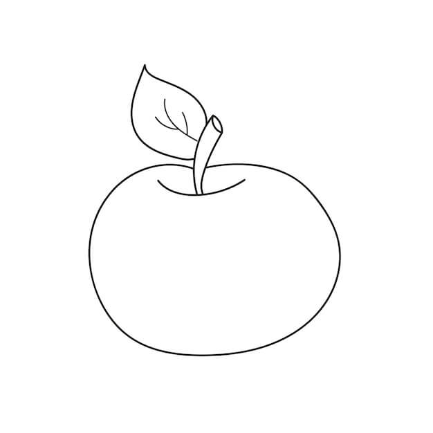 dibujo idea libre de manzana para colorear