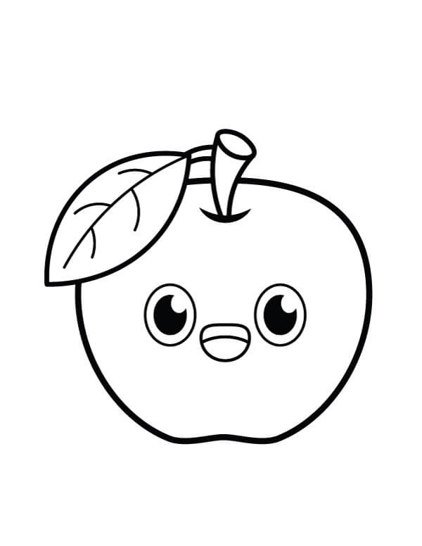 dibujo linda manzana para colorear