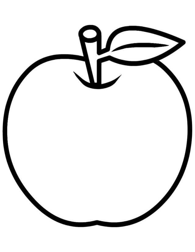 dibujo manzana basica para colorear