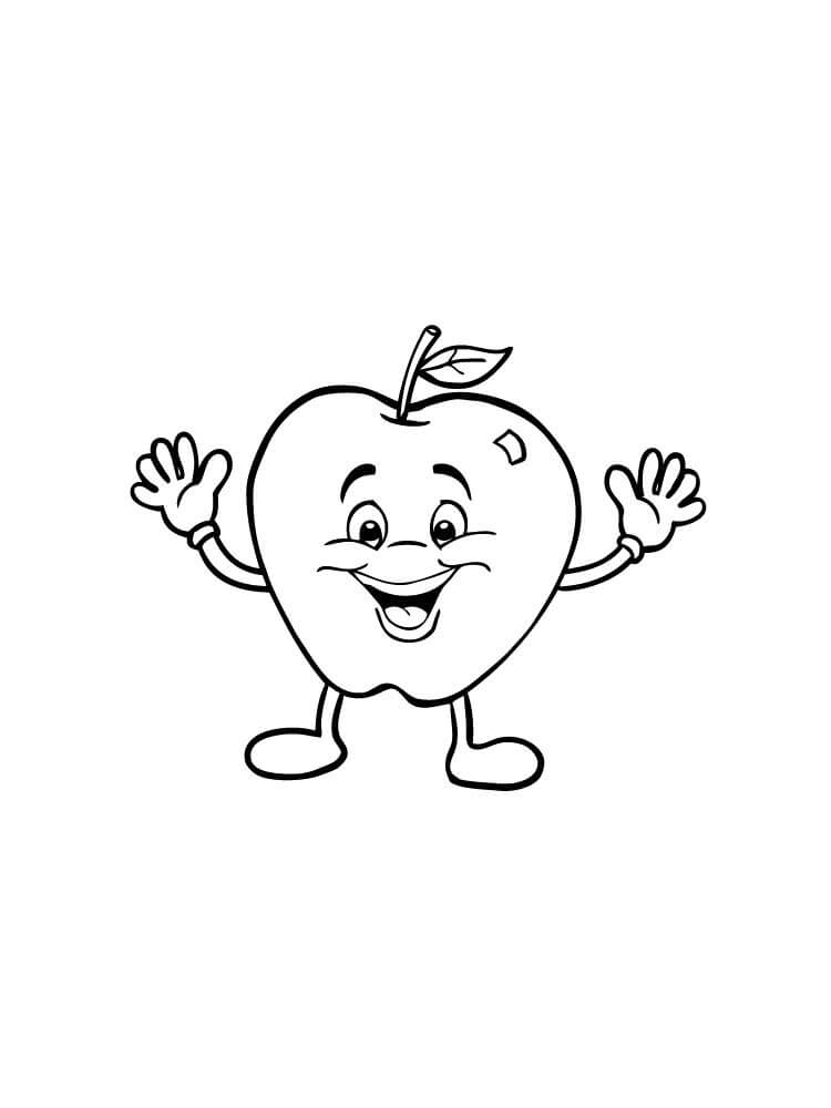 dibujo manzana de la diversion para colorear