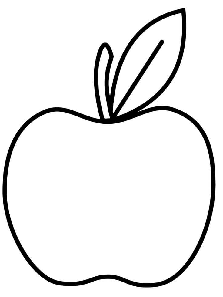 dibujo manzana facil para colorear