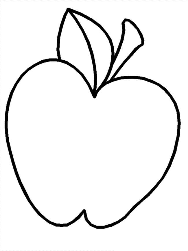 dibujo manzana muy facil para colorear