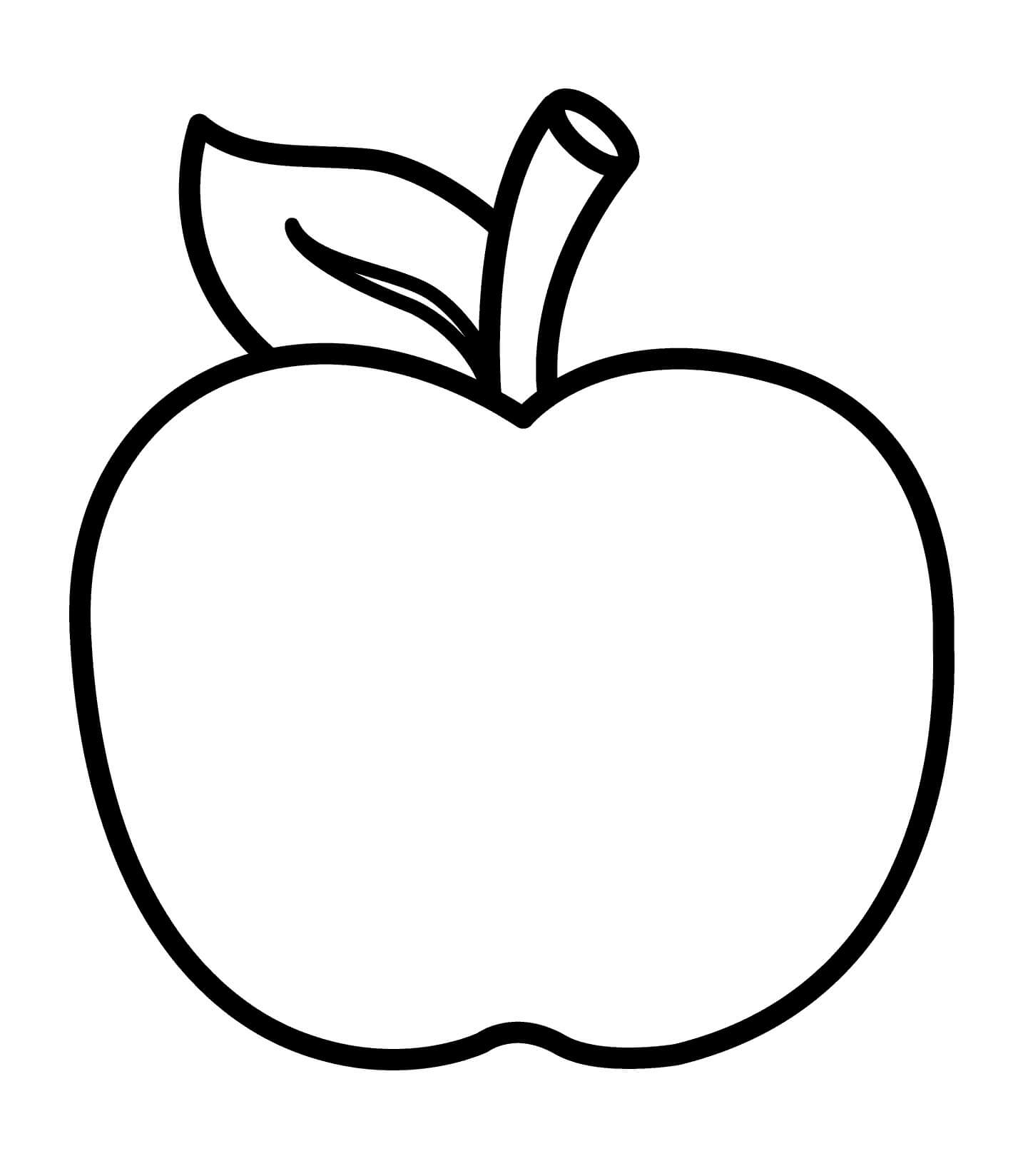 dibujo manzana normal para colorear
