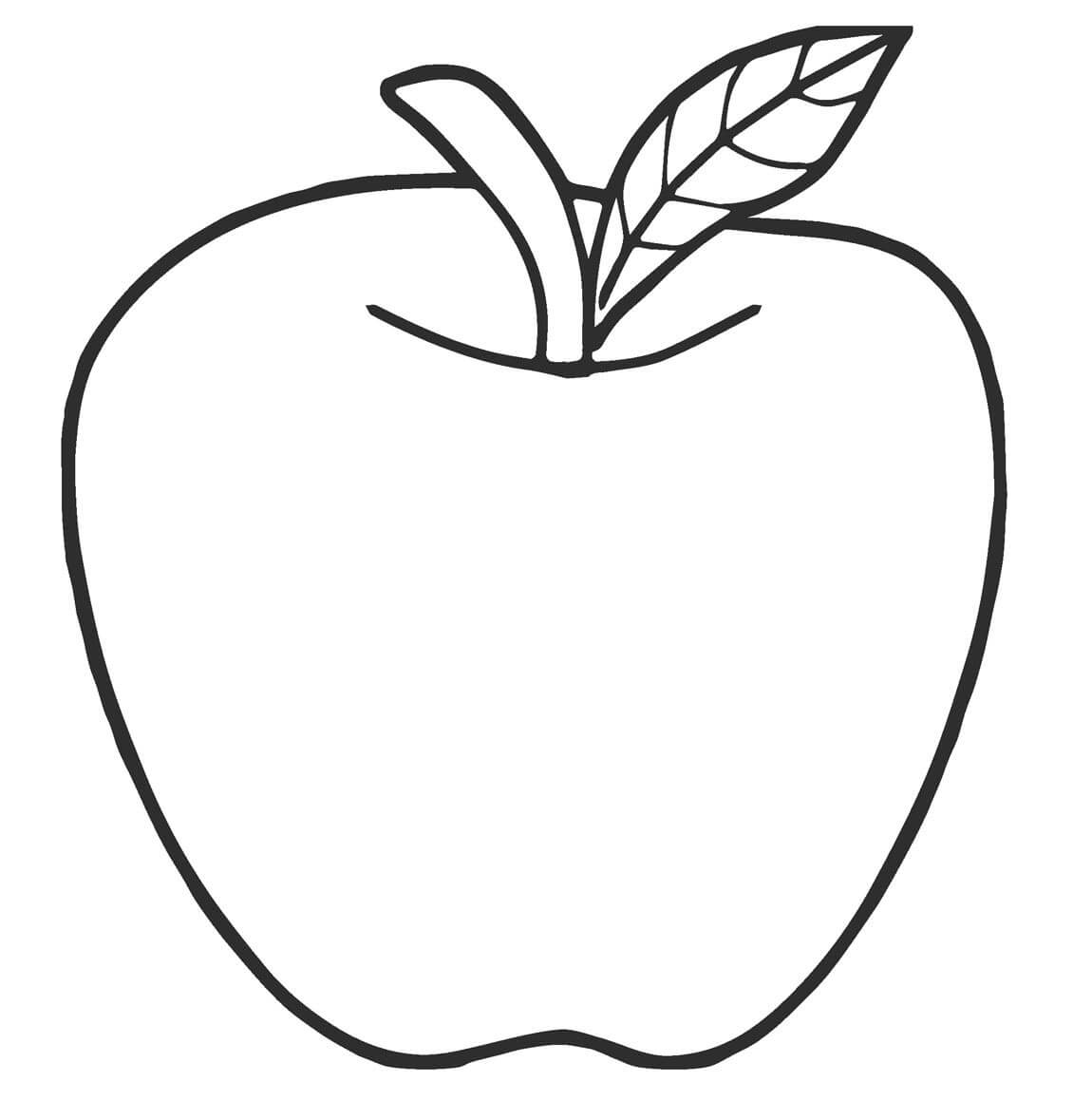 dibujo manzana sencilla para colorear