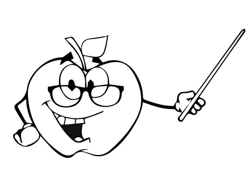 dibujo profesor de manzana para colorear