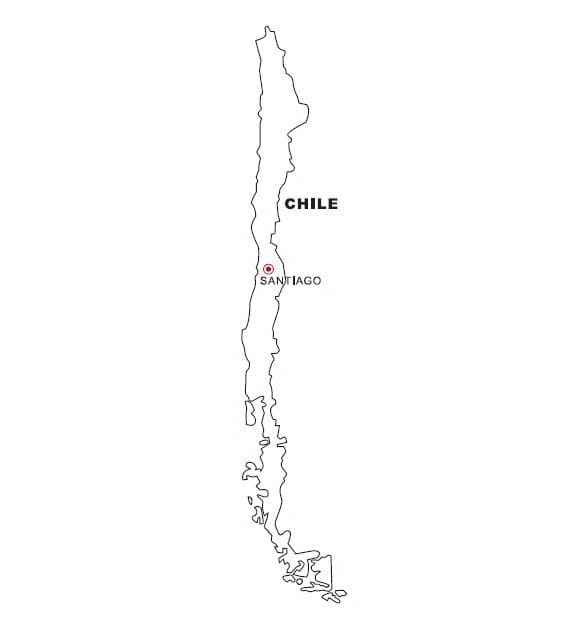 Map of Chile para Colorear