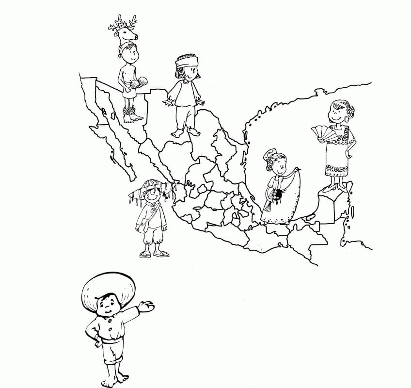 Dibujo de Mapa de Mexico Hd Imprimible para Colorear para Colorear y Imprimir