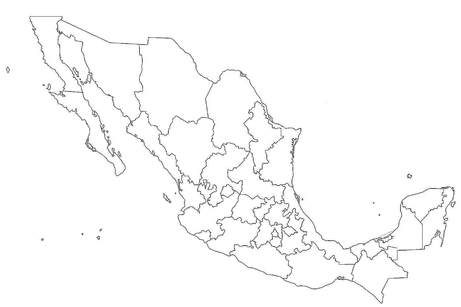 Dibujo de Mapa de Mexico Imagen Hd Gratis para Colorear para Colorear y Imprimir