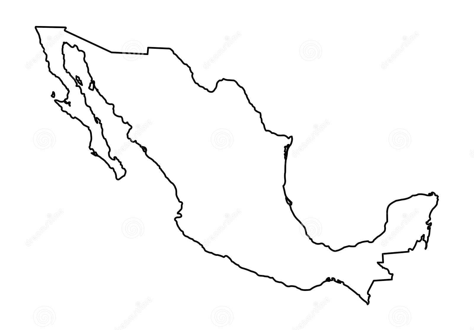 Dibujo de Mapa de Mexico para Colorear para Colorear y Imprimir
