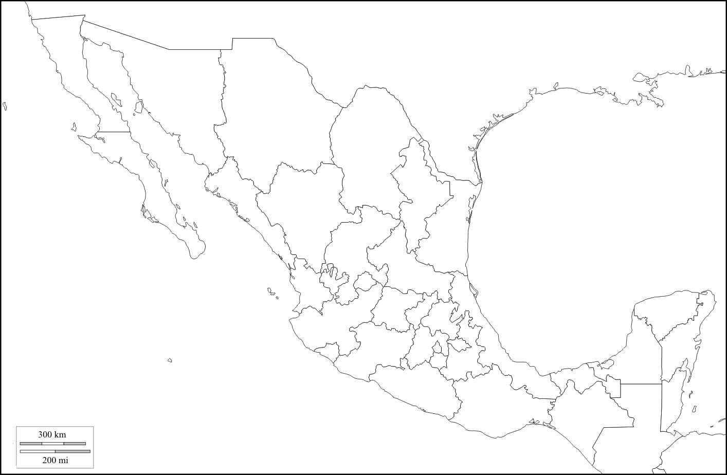 Map of México para Colorear