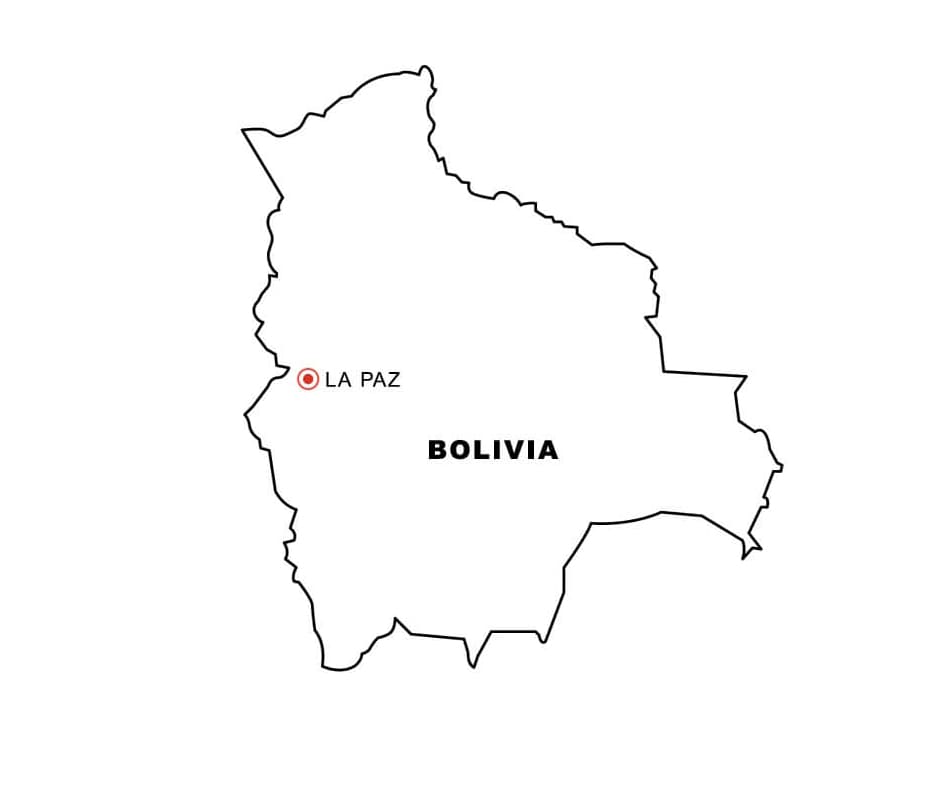 Dibujo de Mapa de Bolivia para Colorear para Colorear y Imprimir