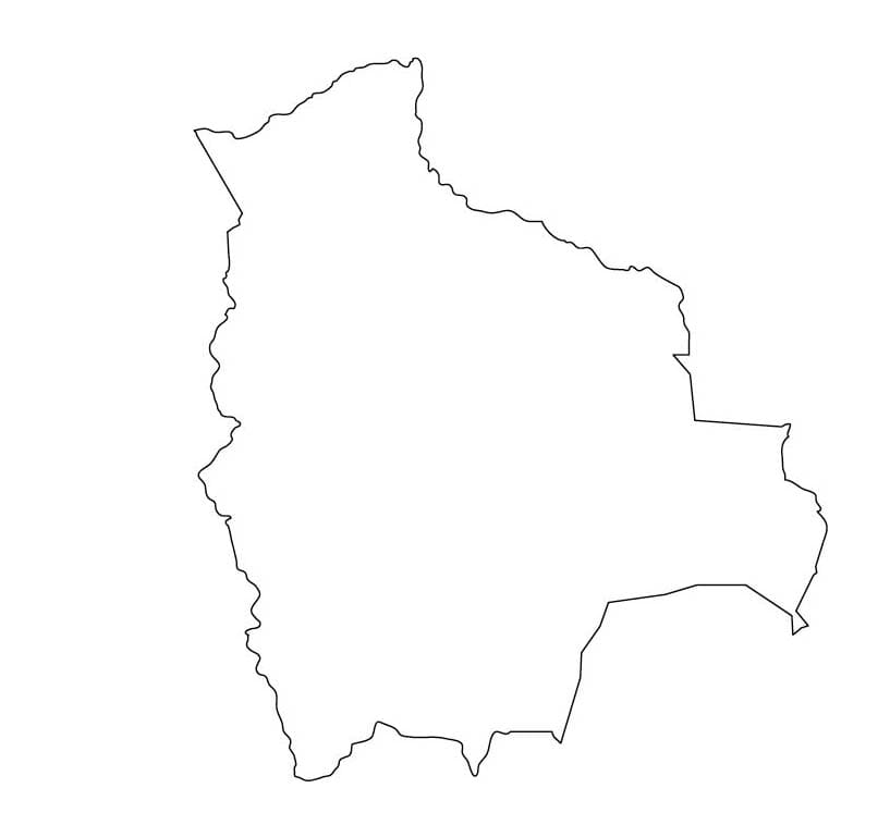 Dibujo de Mapa En Blanco de Bolivia Esquema Hd para Colorear para Colorear y Imprimir