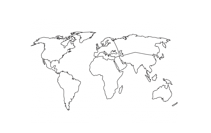 Dibujo de Mapa Del Mundo En Blanco para Colorear para Colorear y Imprimir