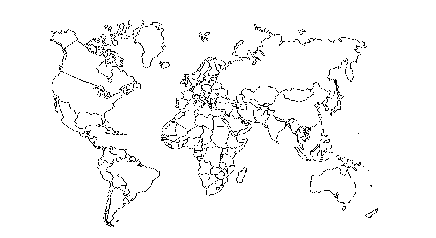 Dibujo de Mapa Mundo para Colorear para Colorear y Imprimir