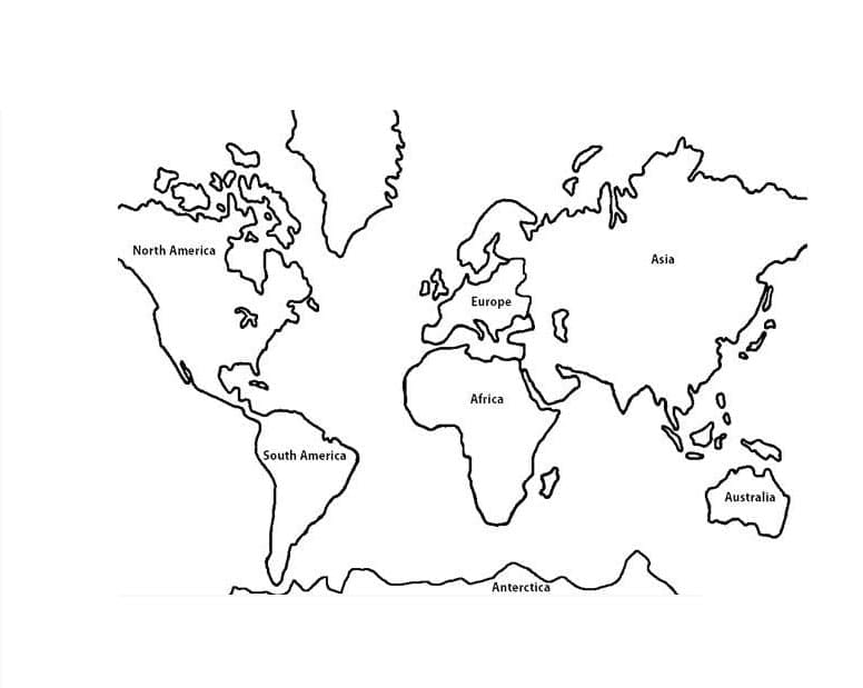 Dibujo de Mapamundi para Niños para Colorear para Colorear y Imprimir