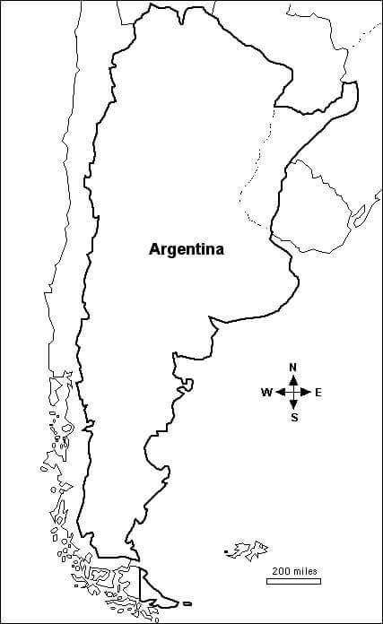 Dibujo de Mapa de Argentina para Colorear y Imprimir